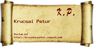 Krucsai Petur névjegykártya